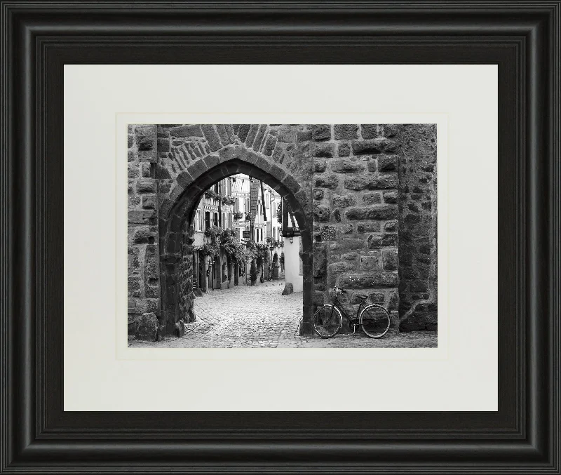 Bicycle Of Riquewihr By Monte Nagler - Framed Print Wall Art - Black