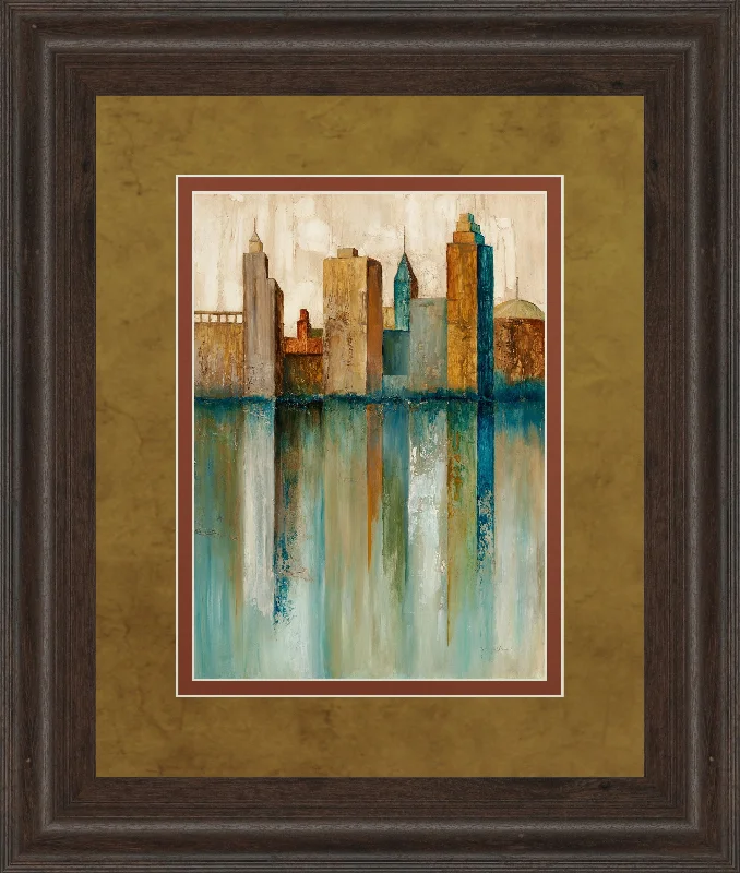 City View Il By Norm Olson - Framed Print Wall Art - Green