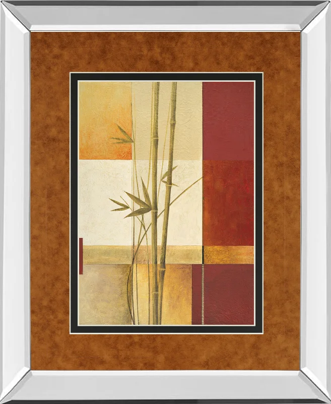 Contemporary Bamboo Il By Estudio Arte - Mirror Framed Print Wall Art - Orange