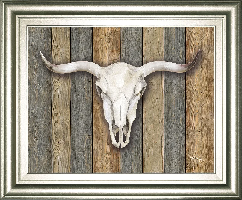 Cow Skull Il By Marla Rae Framed Print Wall Art - Dark Brown