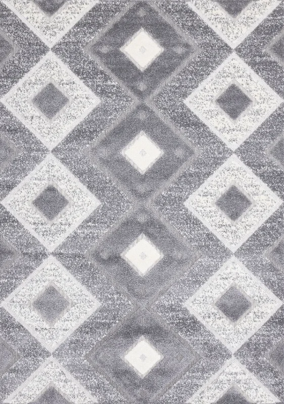 Diamond Mist 5'3" x 7'7" Diamond Pattern Area Rug - Grey, White