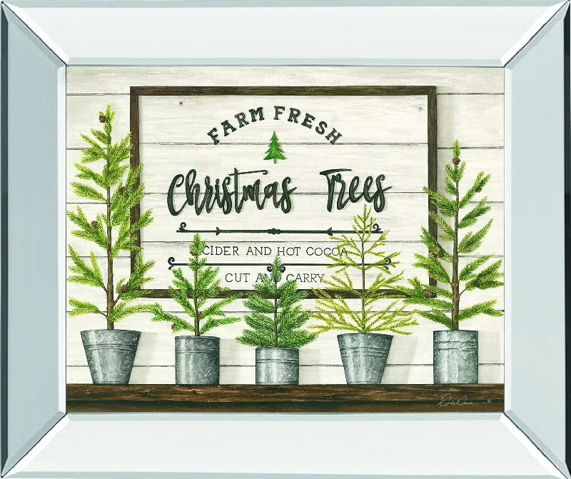 Farm Fresh Christmas Trees By Diane Weaver - Mirror Framed Print Wall Art - Green