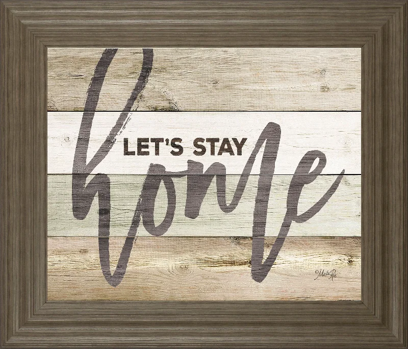 Let's Stay Home By Marla Rae - Framed Print Wall Art - Beige