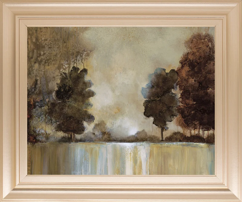 Morning Mist By Cat Tesla - Framed Print Wall Art - Dark Brown