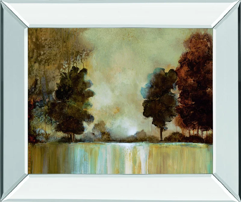 Morning Mist By Cat Tesla - Mirror Framed Print Wall Art - Dark Brown