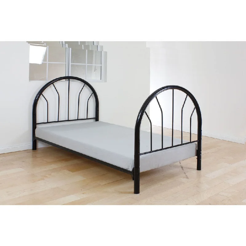 Silhouette Black Metal Twin Headboard and Footboard