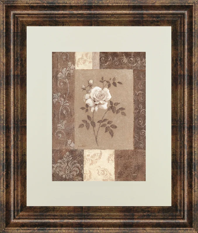 Single Rose By Vivian Flasch - Framed Print Wall Art - White