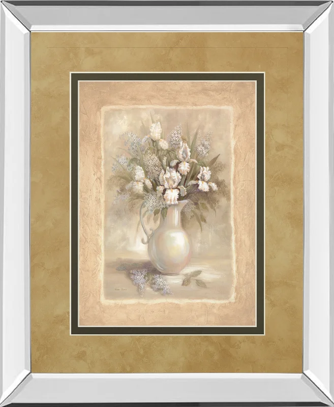 White Bounty I By Vivian Flasch - Mirror Framed Print Wall Art - White